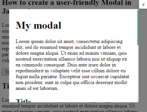 modal dialog window